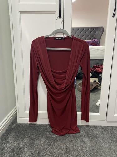 Rebellious burgundy bodycon - burgundy,