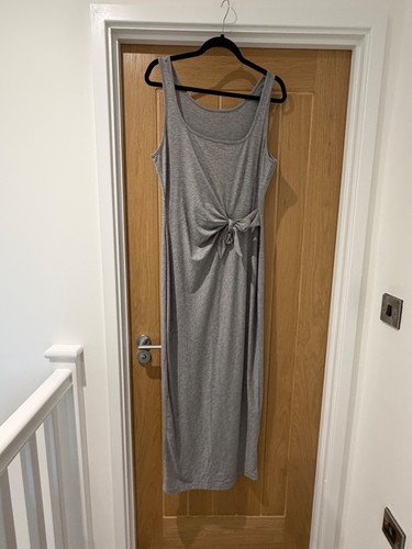 Grey long vest dress with - , tie