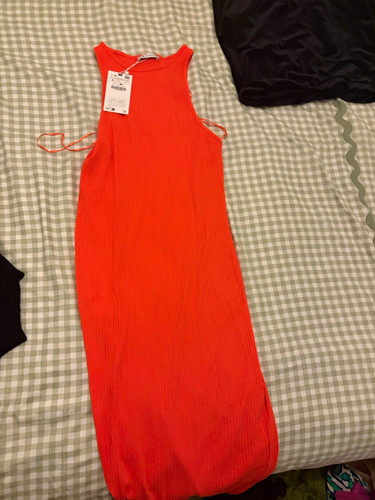 Zara women orange ribbed - zara,