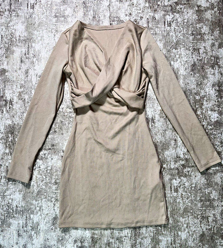 Women beige ribbed mini - beige,