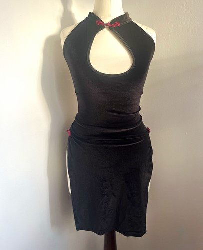 Halloween black halter bodycon - black,