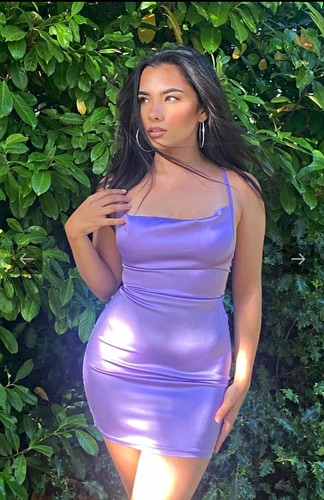 Boohoo lilac satin - satin, bodycon