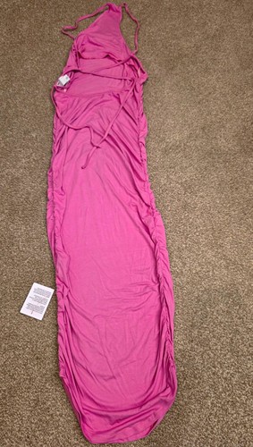 Pink halter ruched - ruched, bodycon