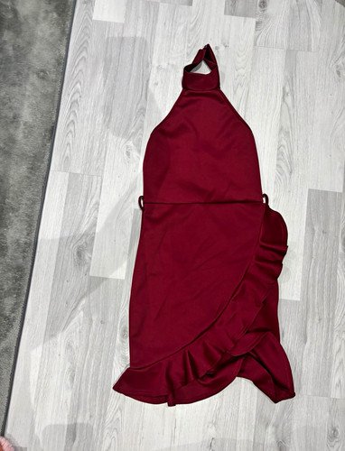 Burgundy halter neck bodycon - burgundy,