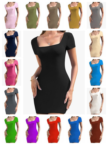Women dress short sleeve - short,