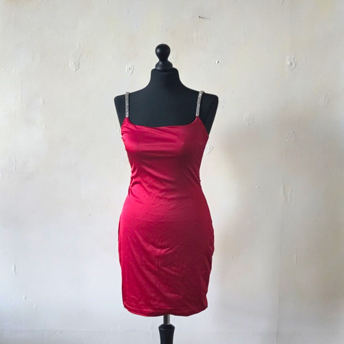 Pink satin square - satin, strappy