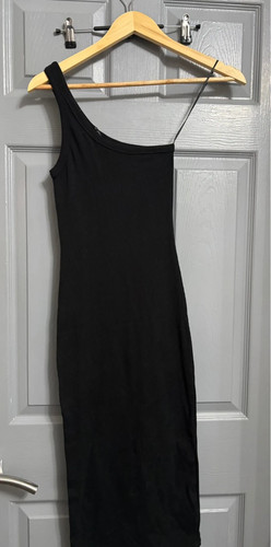 Zara black ribbed - ribbed, one-shoulder