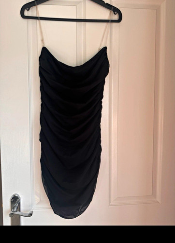 Polly black ruched mesh - black,