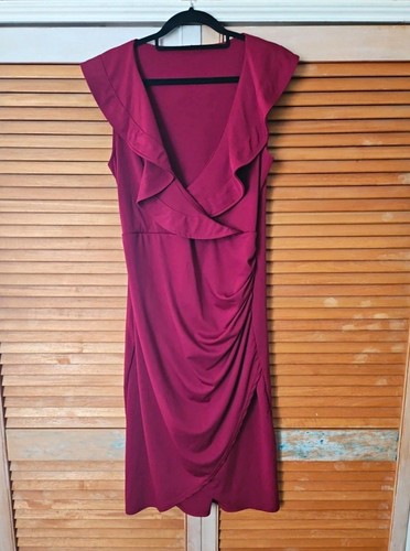 Burgundy neck sleeveless - burgundy, v-neck