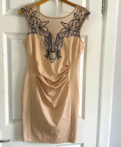 Lipsy london beige bodycon - london,