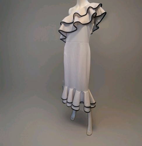 Ivory black statement ruffle - ivory,