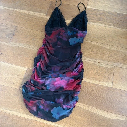 Floral mesh lacy bodycon