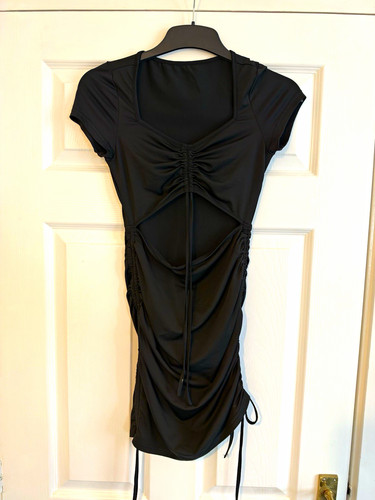 Black neck bodycon mini - m,