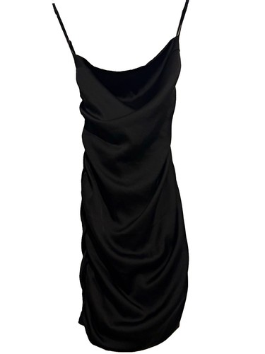 Polly black satin ruched - polly,