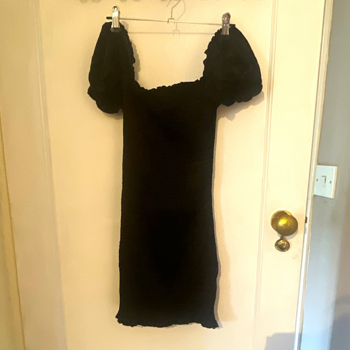 Motel black satin smocked - motel,