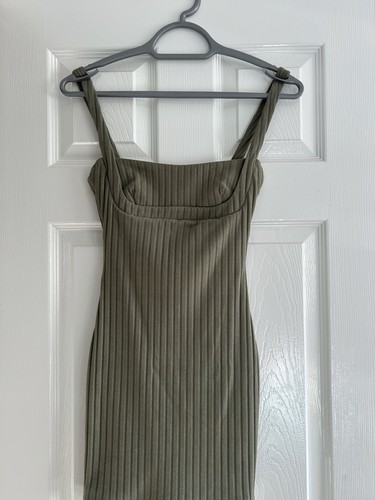 Polly khaki ribbed - ribbed, square