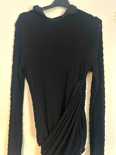 Missguided black ruched long - black,