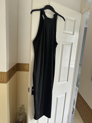 Ladies midi black dress - ladies,