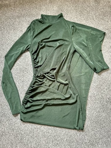 Emerald green ruched bodycon - green,