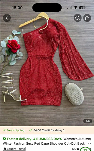 Women red sequin one - red,