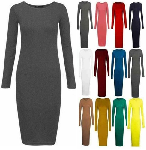 Women plain midi jersey - midi,