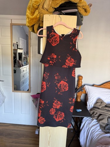 New look black red floral - new,