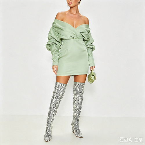 Sage green off the shoulder - sage,