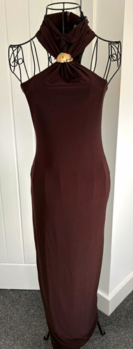 Prettylittlething brown halter - brown,