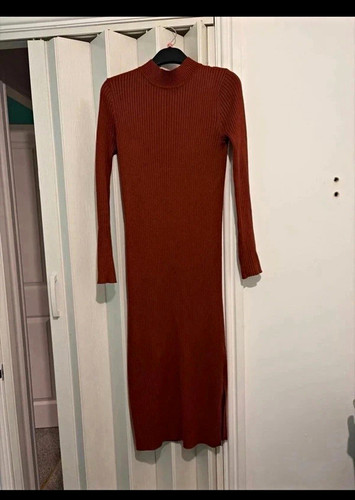 New look rust ribbed knit - rust, high