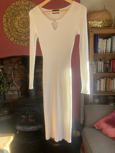 White stretch bodycon dress - stretch,