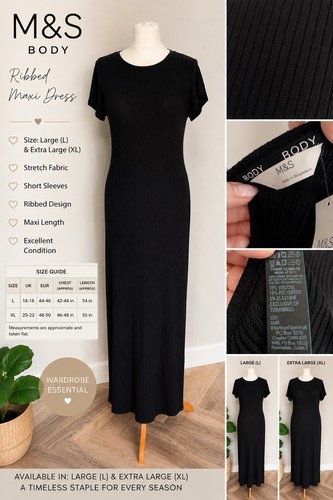 Dress ribbed body short - m&s,