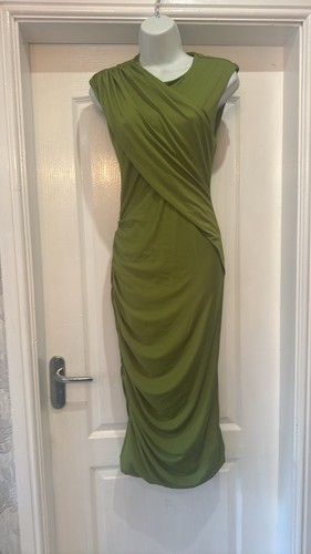 Women green bodycon midi - green,