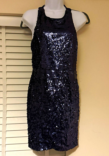 Lulus navy sequin bodycon - sequin, mini