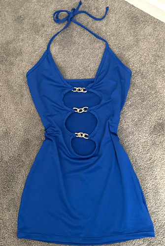 Women blue halter cut - women’s,