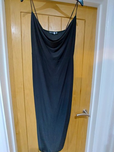 Boohoo black cowl - neck, strappy