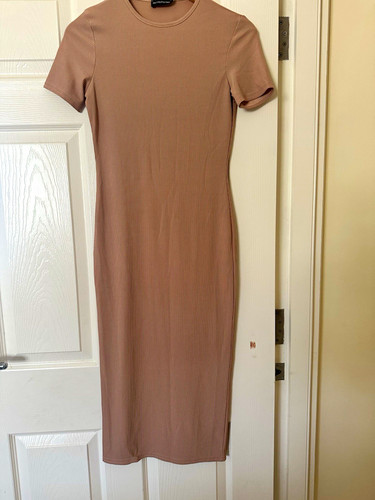 Prettylittlething taupe ribbed - taupe,