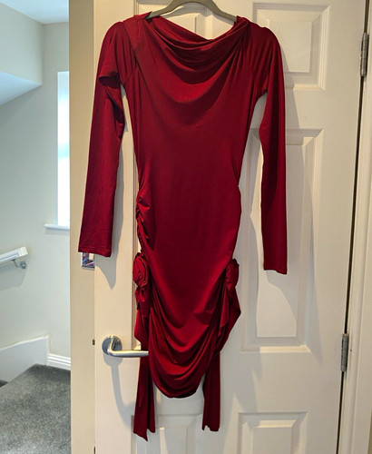 Shein burgundy ruched - shein,