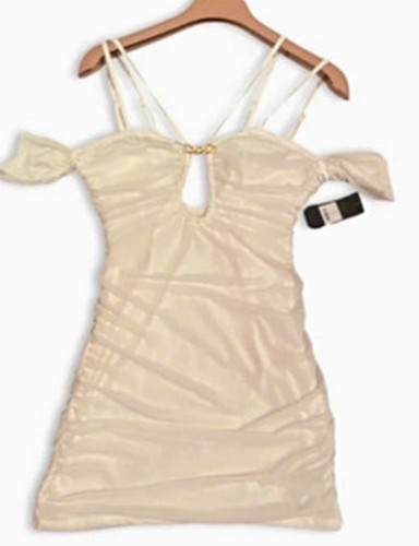 Boutique white bodycon mini - white,