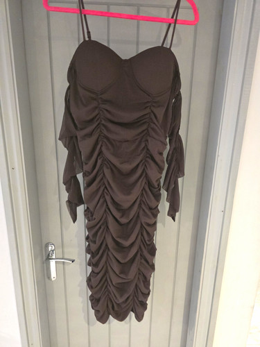 Boohoo brown bodycon midi - brown,