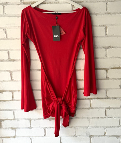 Ego red bodycon boat neck - bodycon,
