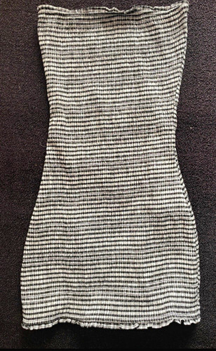 Bershka black white striped - black,