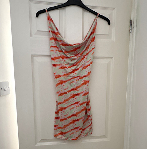 Orange white tie dye cowl - orange, &