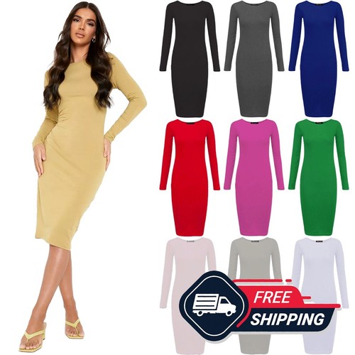 Womens long sleeve - plain, midi