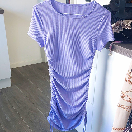 Shein purple ribbed ruched - purple,