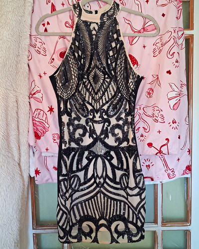Quiz black beige sequin - sequin, mesh