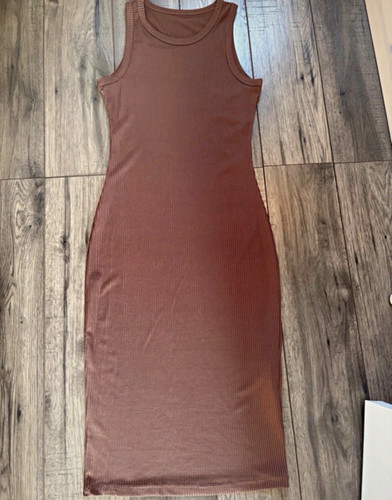 Shein brown ribbed bodycon - ribbed,